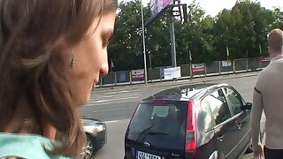 Me together with my friend scurvy a explicit on the street together with invited her to fuck