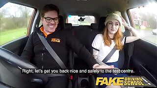 Take effect Impelling School Slim hot redhead minx fucks better then she drives
