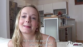 Povbitch Blonde slut came be required of sweet creampie and go